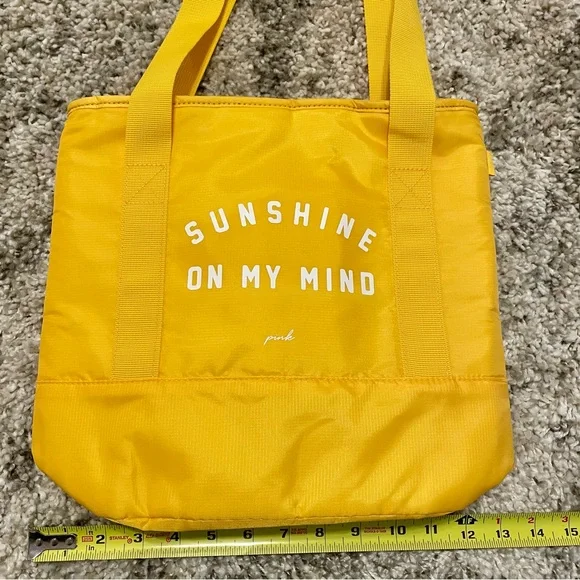 Victoria's Secret Pink Cooler Tote “SUNSHINE ON MY MIND” Insulated Bag - Yellow - Picture 2 of 6
